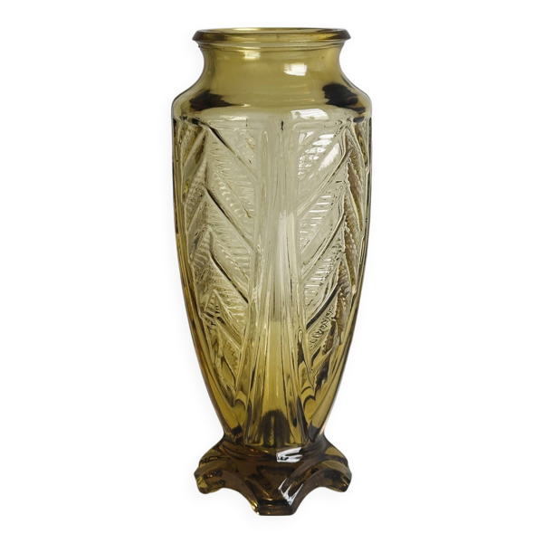Vase en verre ambré Art déco
