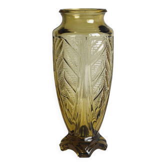 Vase en verre ambré Art déco