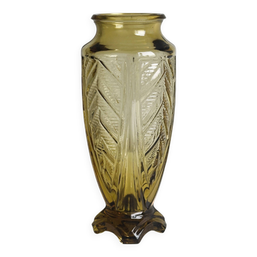 Vase en verre ambré Art déco
