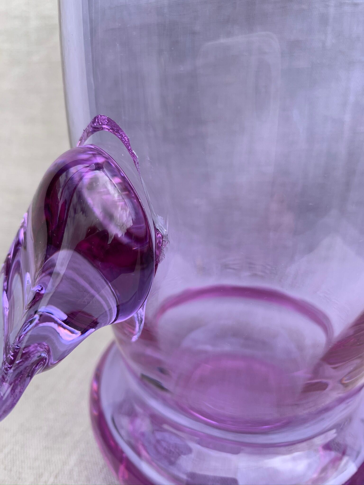 Vintage purple glass pitcher