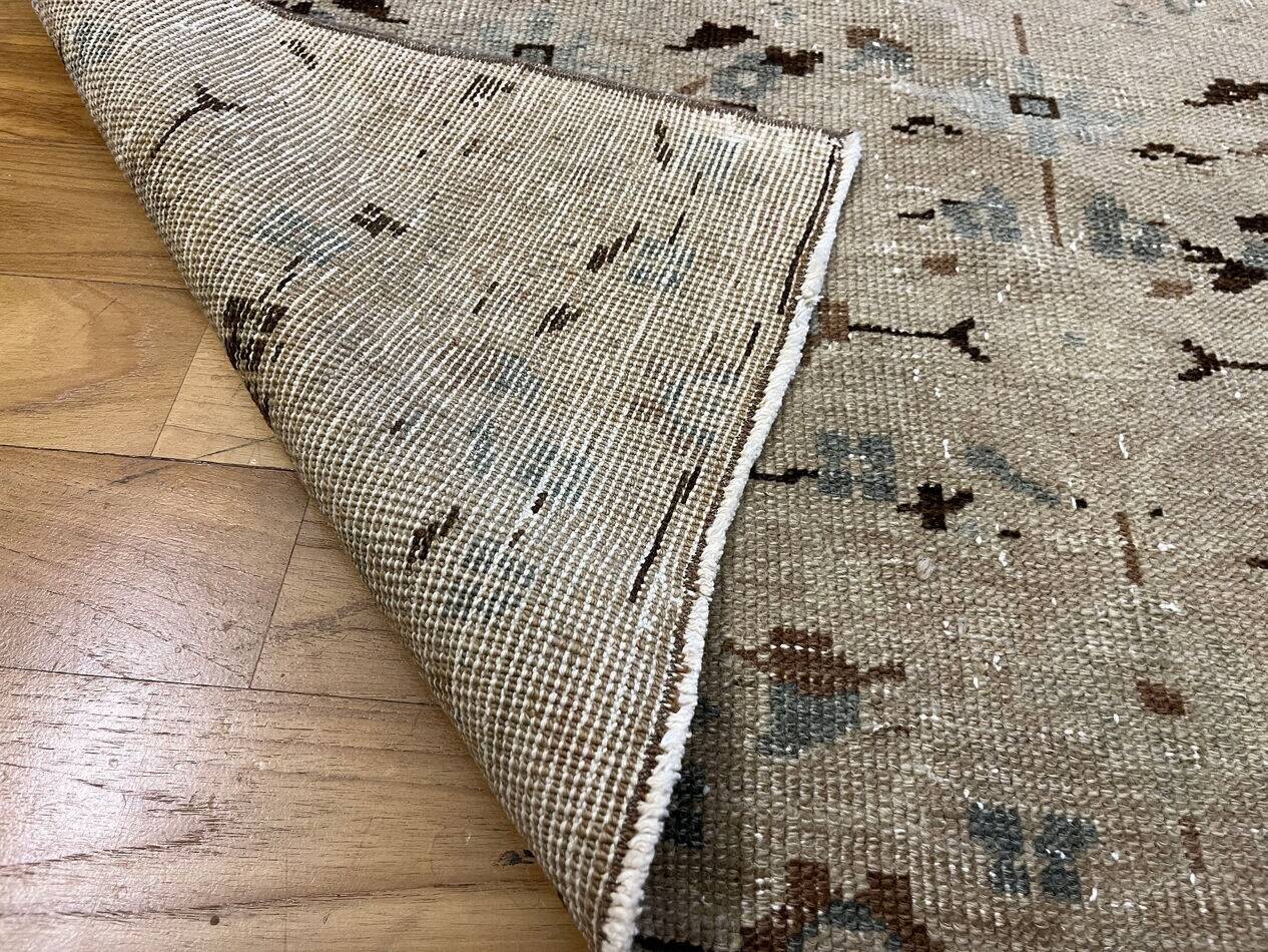 Antique Unique Aztec Design Muted Turkish Old Rug
