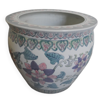 old porcelain fish basin decorative pot cover vintage fish bowl planter