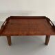 Wooden coffee table with a lovely square pattern, serving tray, 1960s, Germany.