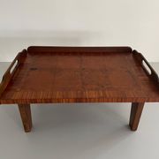Table basse en bois avec joli motif carré  Plateau de service, années 1960, Allemagne