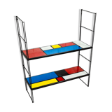 Piet Mondrian style string shelf black uprights 48x58x16
