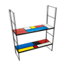 Floor string style piet mondrian black uprights. 48x58x16. traces on tablets see photos