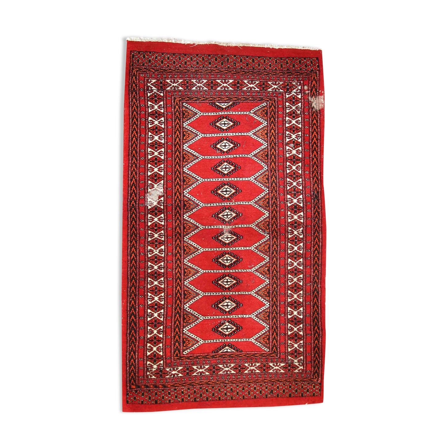 Vintage Pakistani carpet Lahore handmade 81cm x 145cm 1960s, 1C733