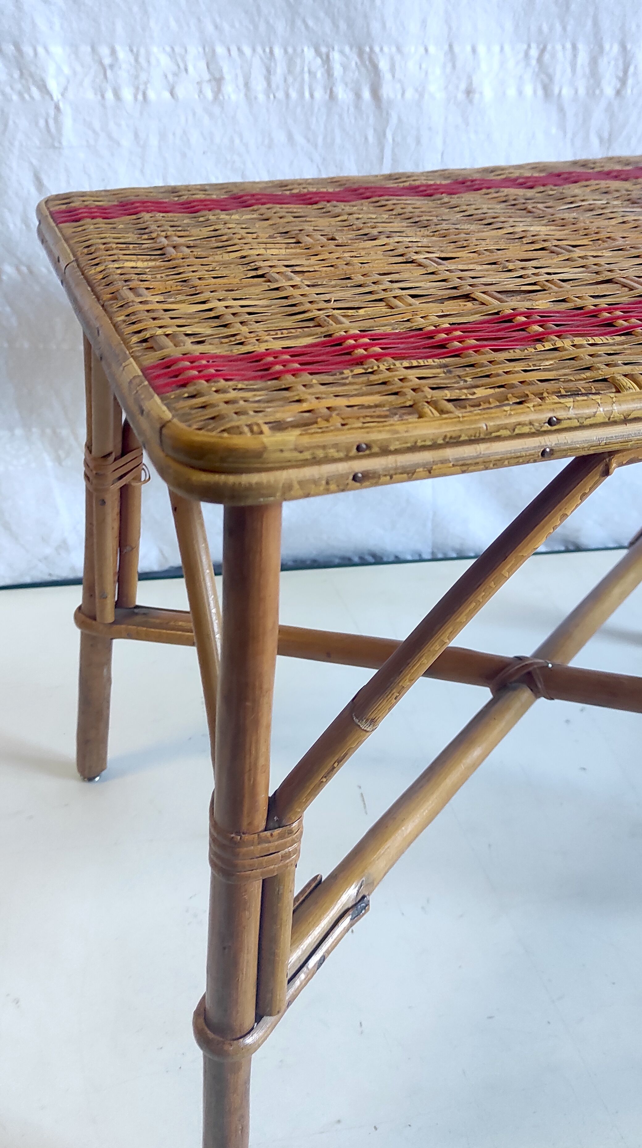 Rattan coffee table – 50s/60s