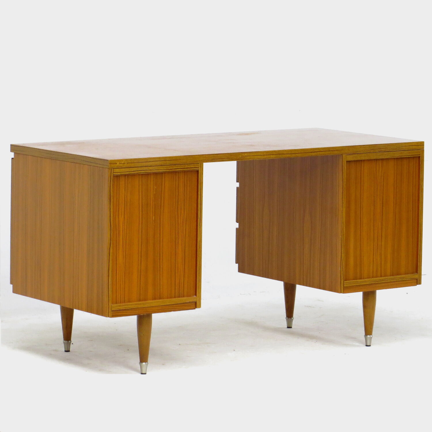 Mid century modern writing desk on beautiful stylish wooden legs, 1960s.