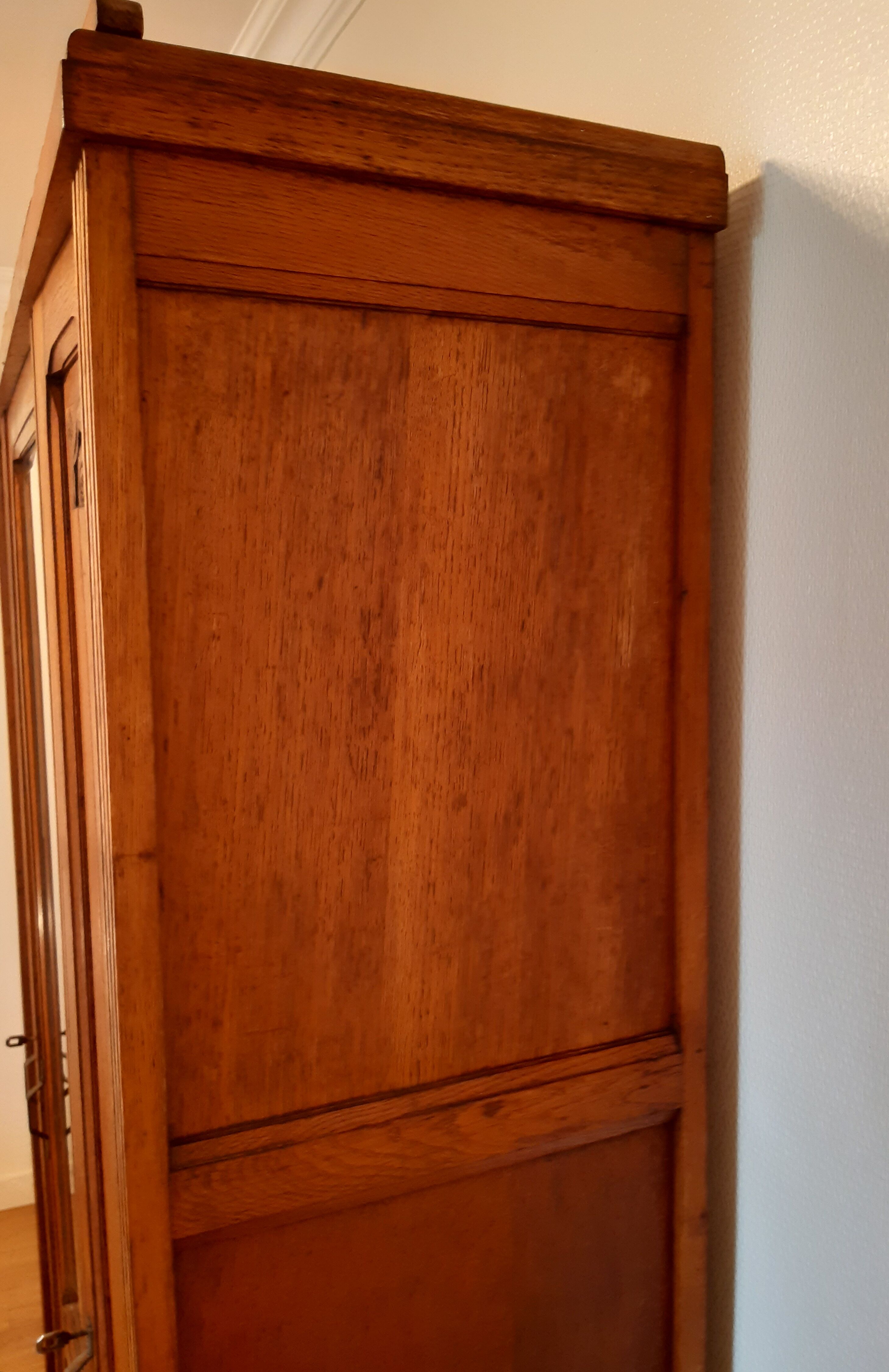 3-door Art Deco Parisian wardrobe and bevelled mirror