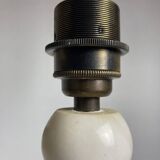 Midcentury French Alabaster floor lamp with bouclé shade, 1950s