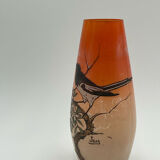 Enamelled decorative vase signed GEM