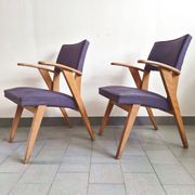 Pair of vintage bridge armchairs from the 1950s.