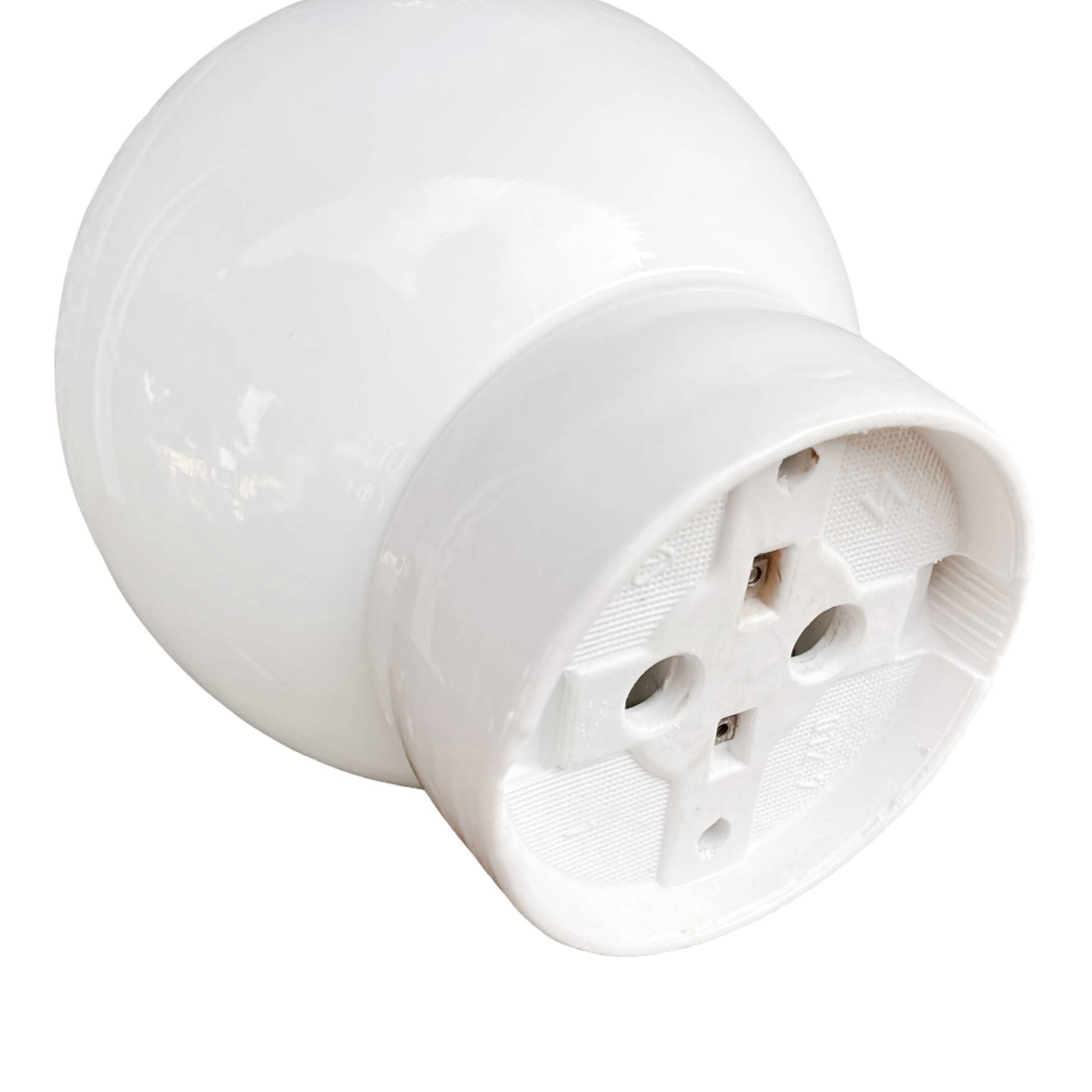 Industrial wall lamp, white, glass, FOTON, Poland, 1960s.