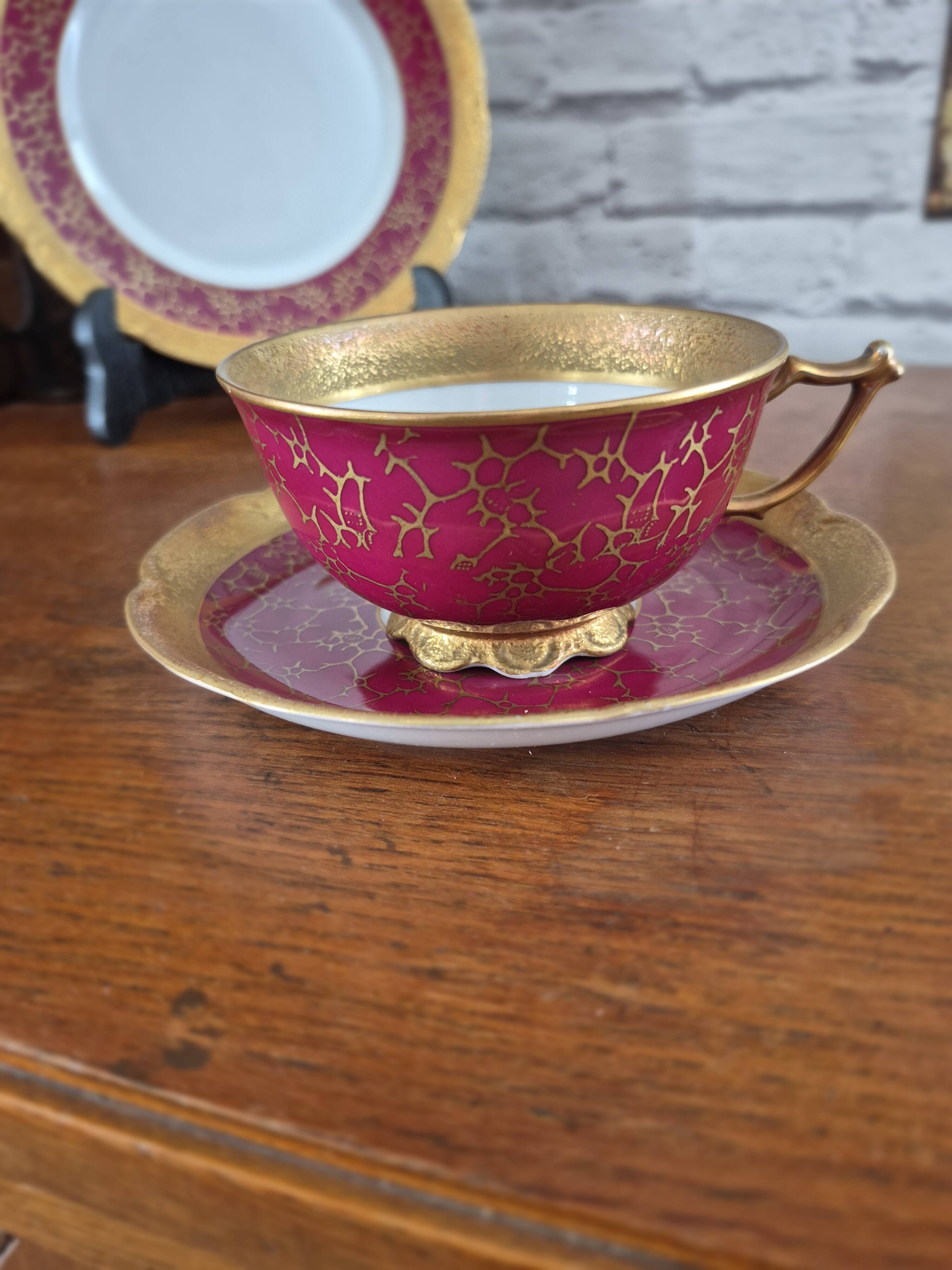 Cup and plate porcelain Graff Von Henneberg Germany vintage