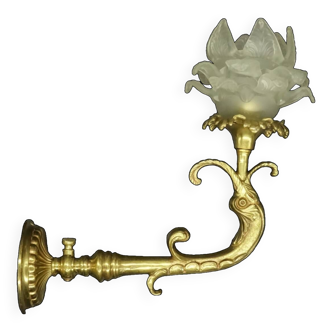 Louis XIV style dolphin wall light, late 19th century