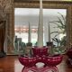 Pair of vintage glazed ceramic candle holders