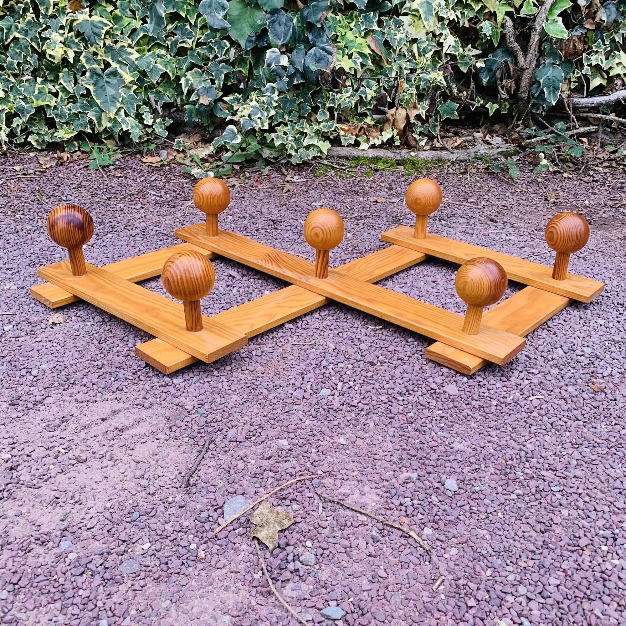 Extendable vintage coat rack in pine