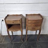 Pair of Louis XV style oak bedside tables