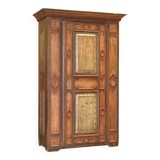 Hand-painted armoire Sublime from around 1800 in oak.