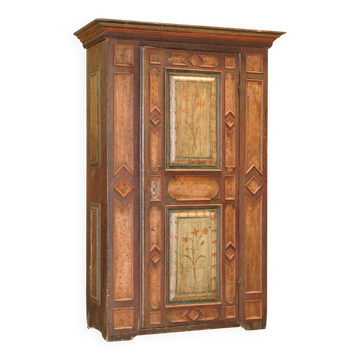 Hand-painted armoire Sublime from around 1800 in oak.