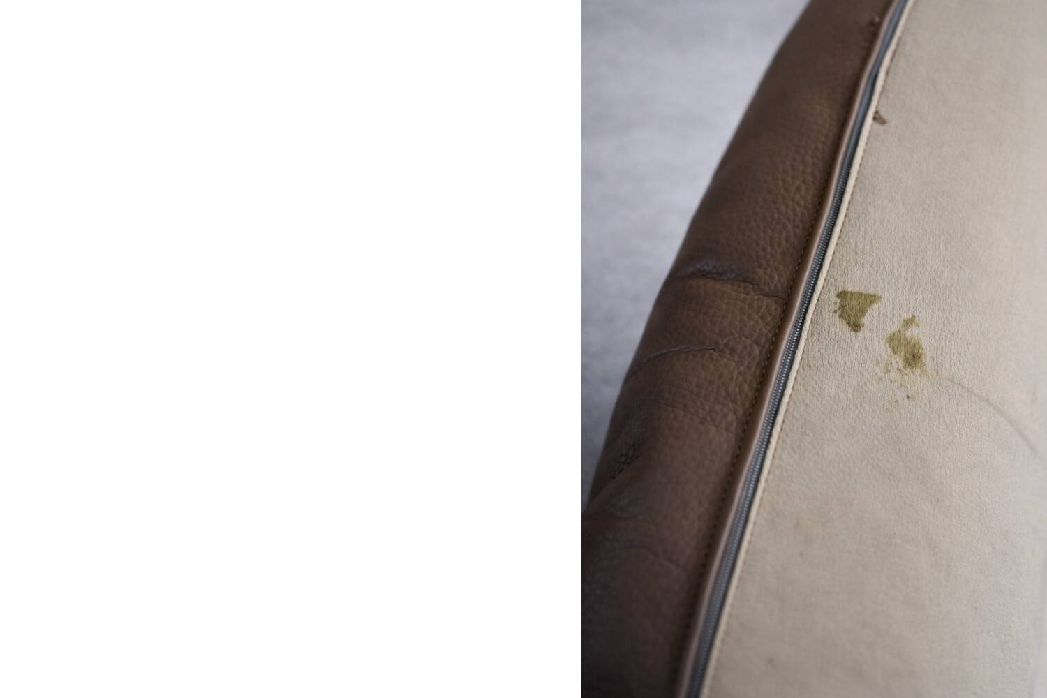 Vintage Mid-Century Danish Modern Brown Leather Swivel Chair and Ottoman