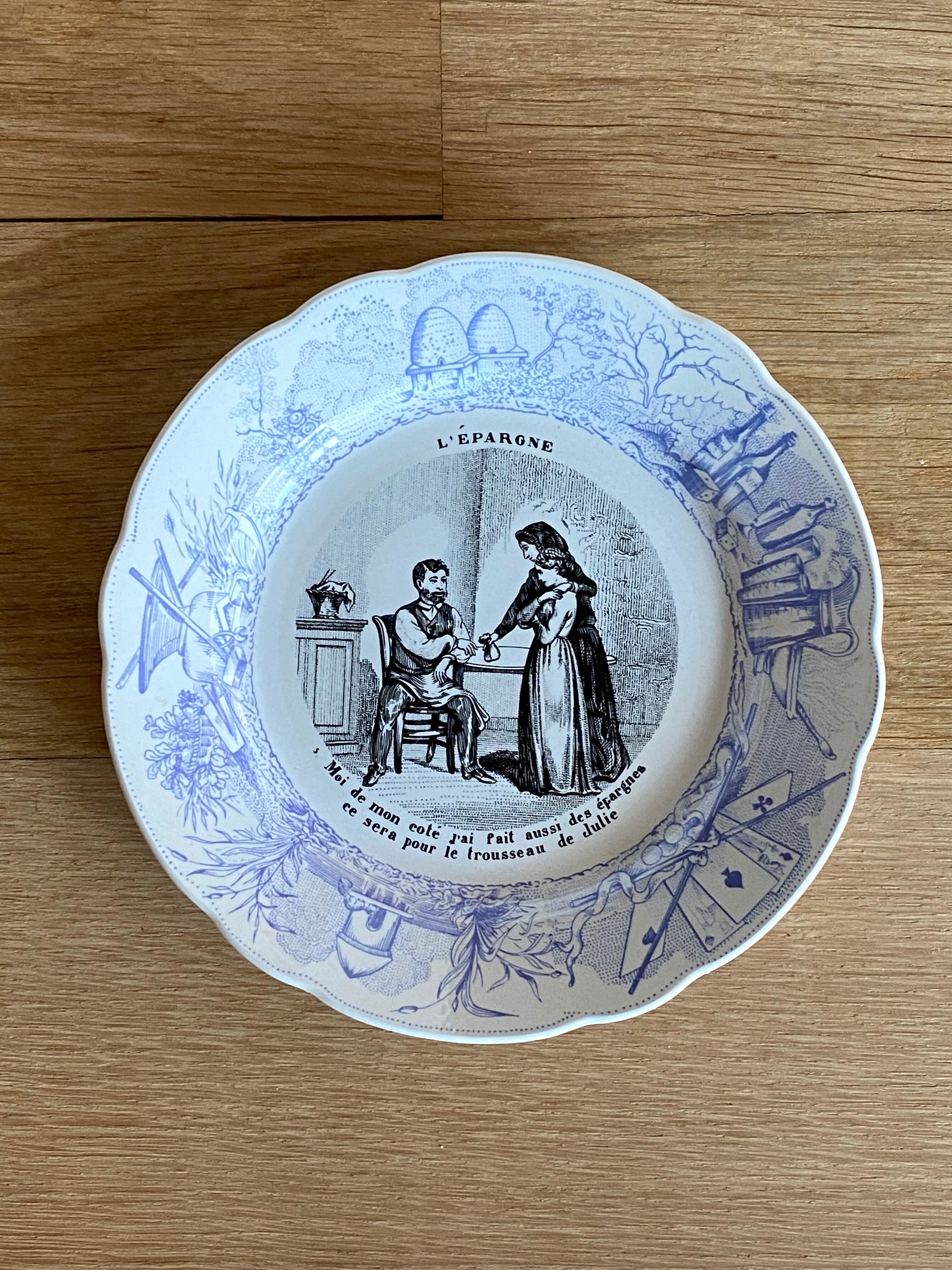 5 talking plates "saving" Sarreguemines