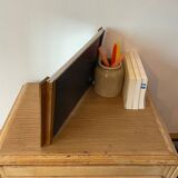Old mirror and wood tray