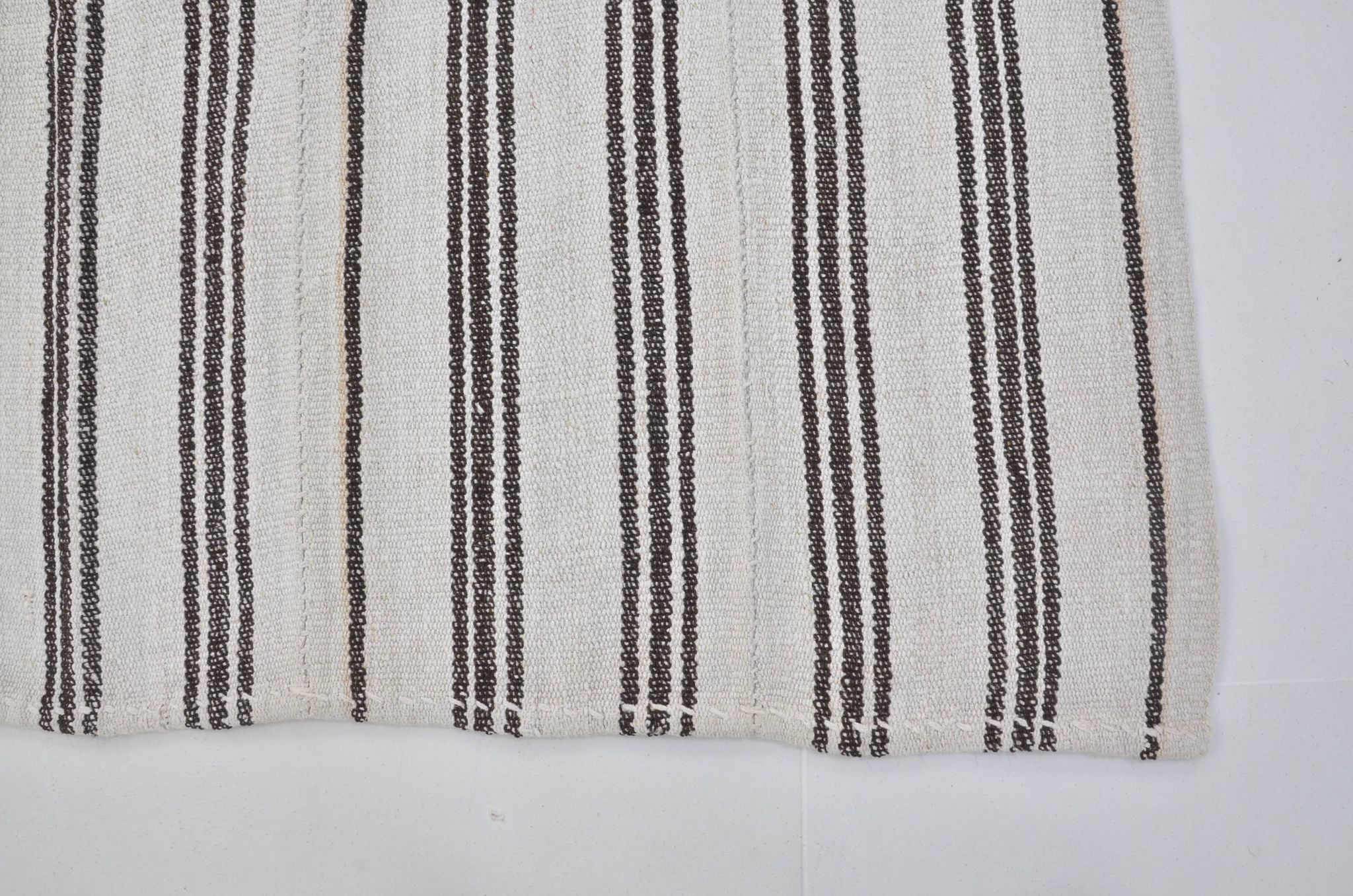 Vintage Anatolian Striped Hemp Kilim Rug, Reference 3665