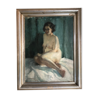 Nude in oil by Madeleine Barbedor