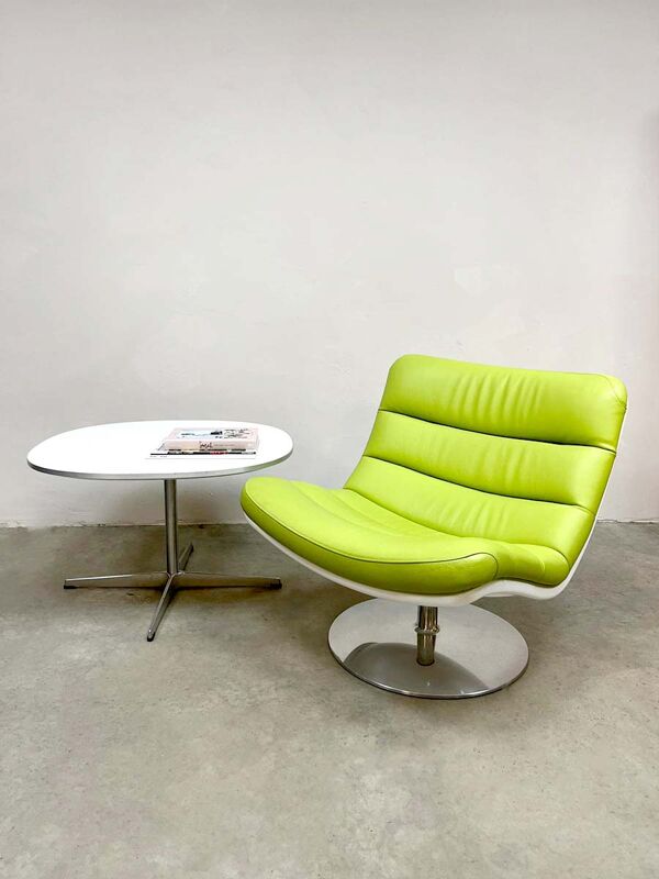 Chaise pivotante vintage design hollandais Artifort F978 'Green spirit'