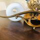 Pair of wall sconces in opaline and brass 60s