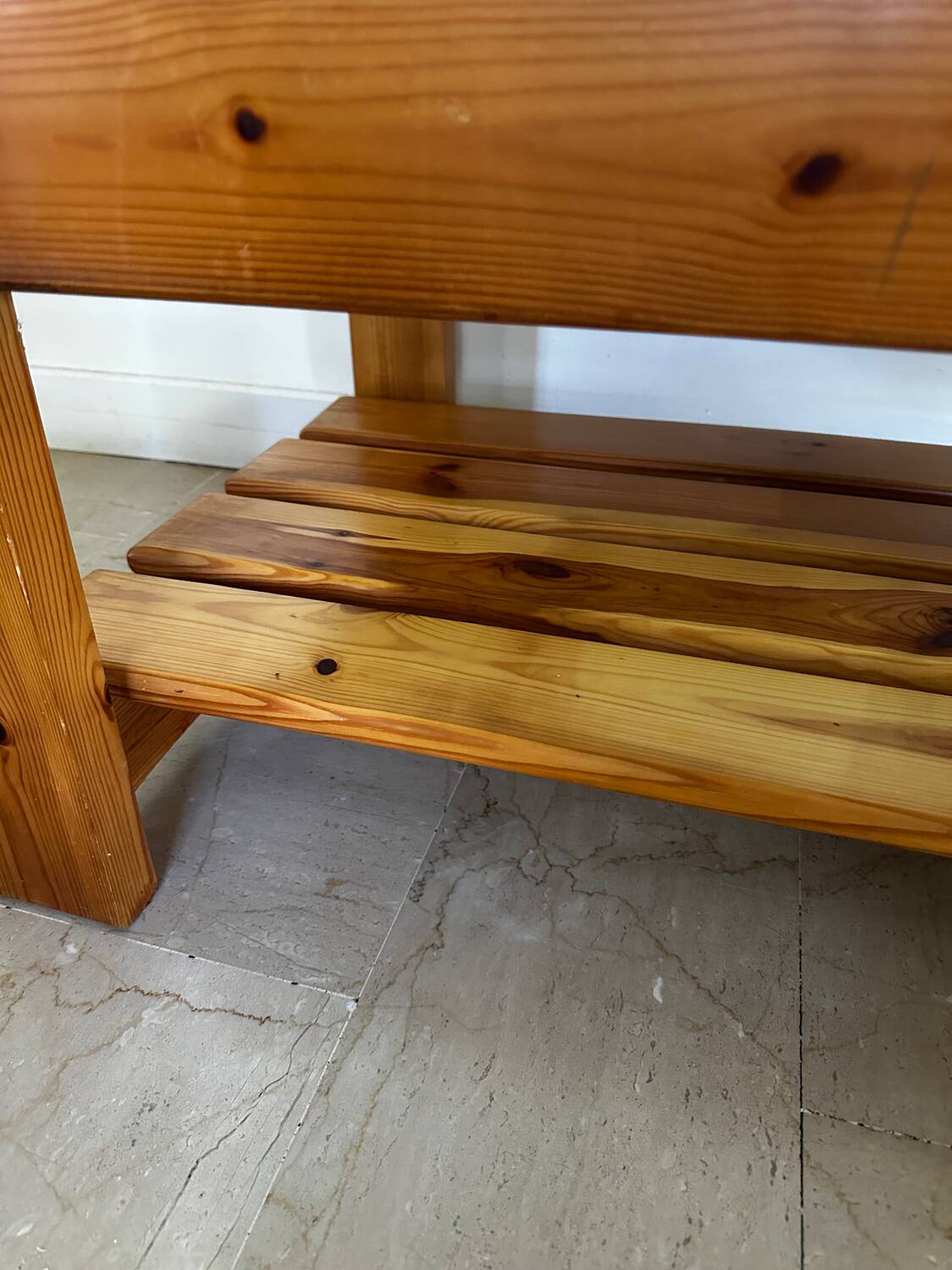 Table basse pin vintage