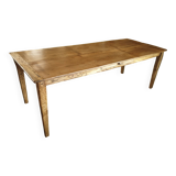Solid oak farmhouse table with two-plank top