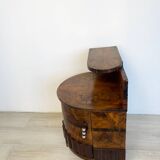 Table de chevet unique en noyer de style Art déco italien, années 1930.