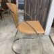 1 Linda armchair chair by Arrben in camel brown leather with a chrome steel frame.