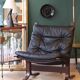 Fauteuil Siesta, Ingmar Relling, cuir noir