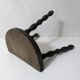 vintage half-moon solid wood turned beaded tripod stool