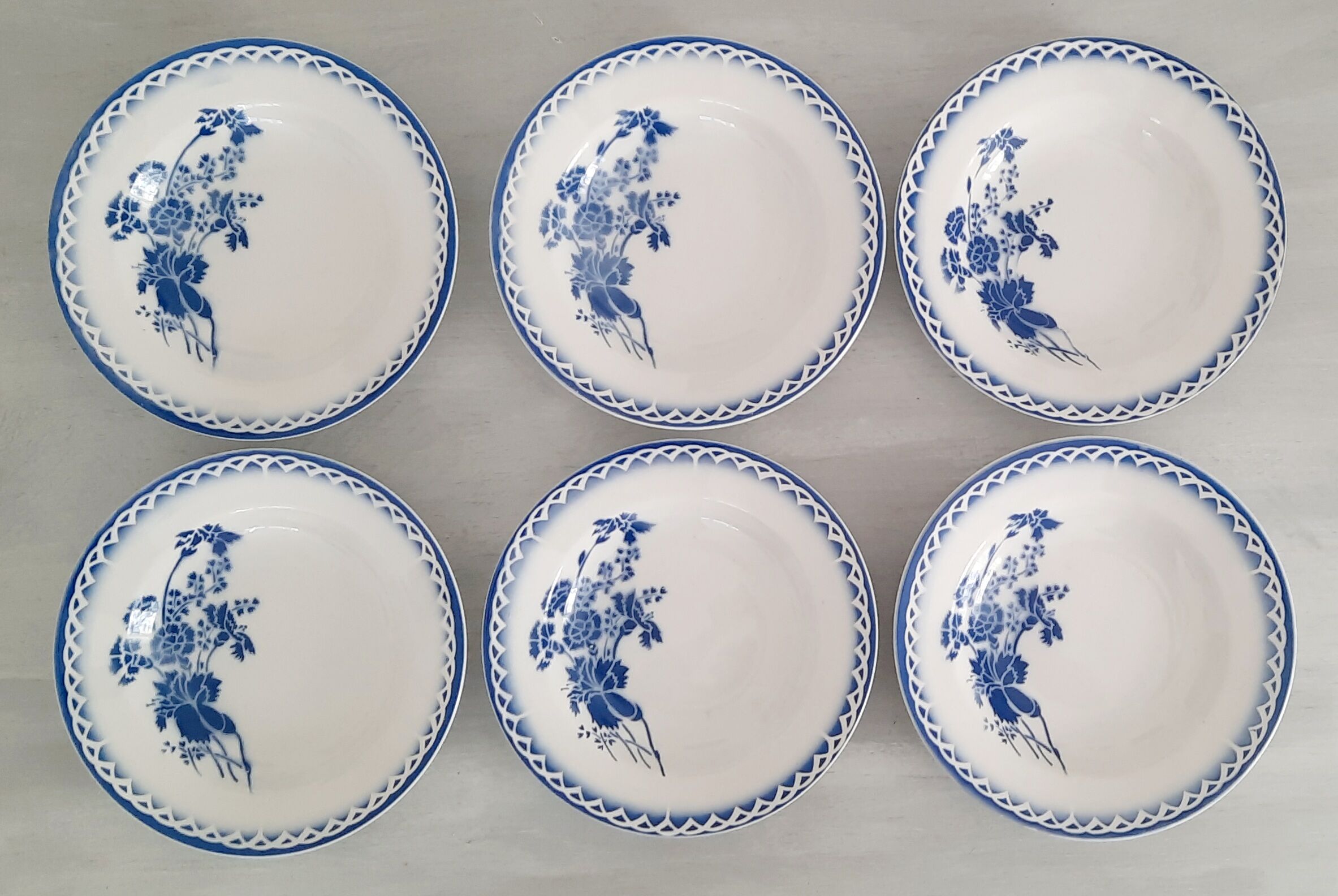 Plates hollows earthenware old Digoin Sarreguemines - model annick - vintage