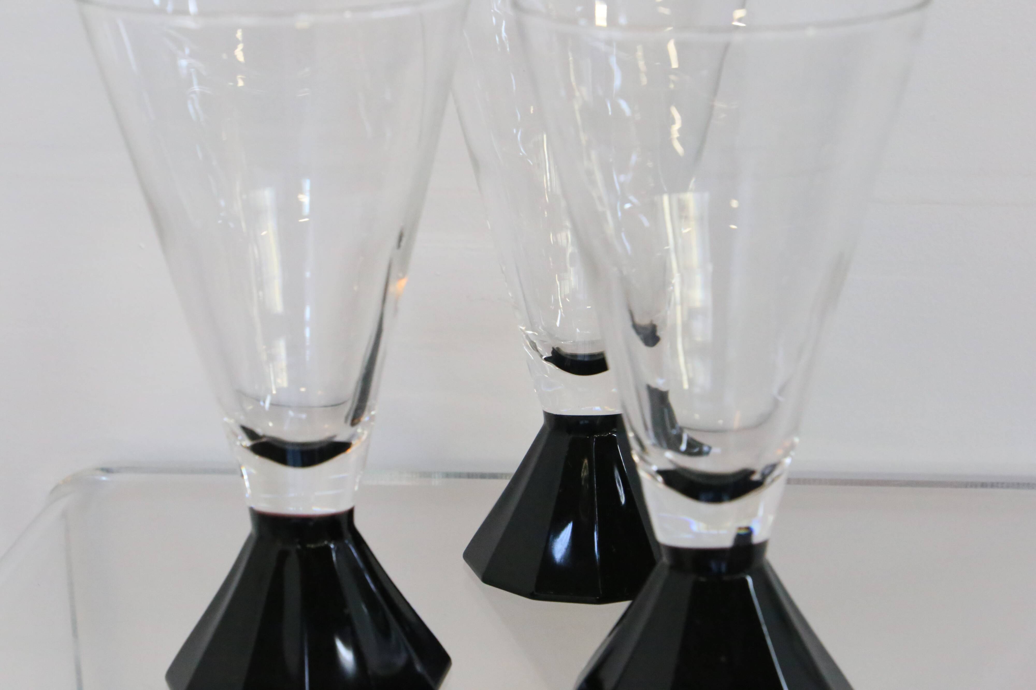 Ensemble de 3 verre à pied / eau Luminarc, 1980, neuf