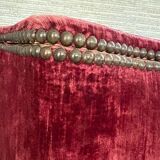 19th century Napoleon III chest, wood and red velvet