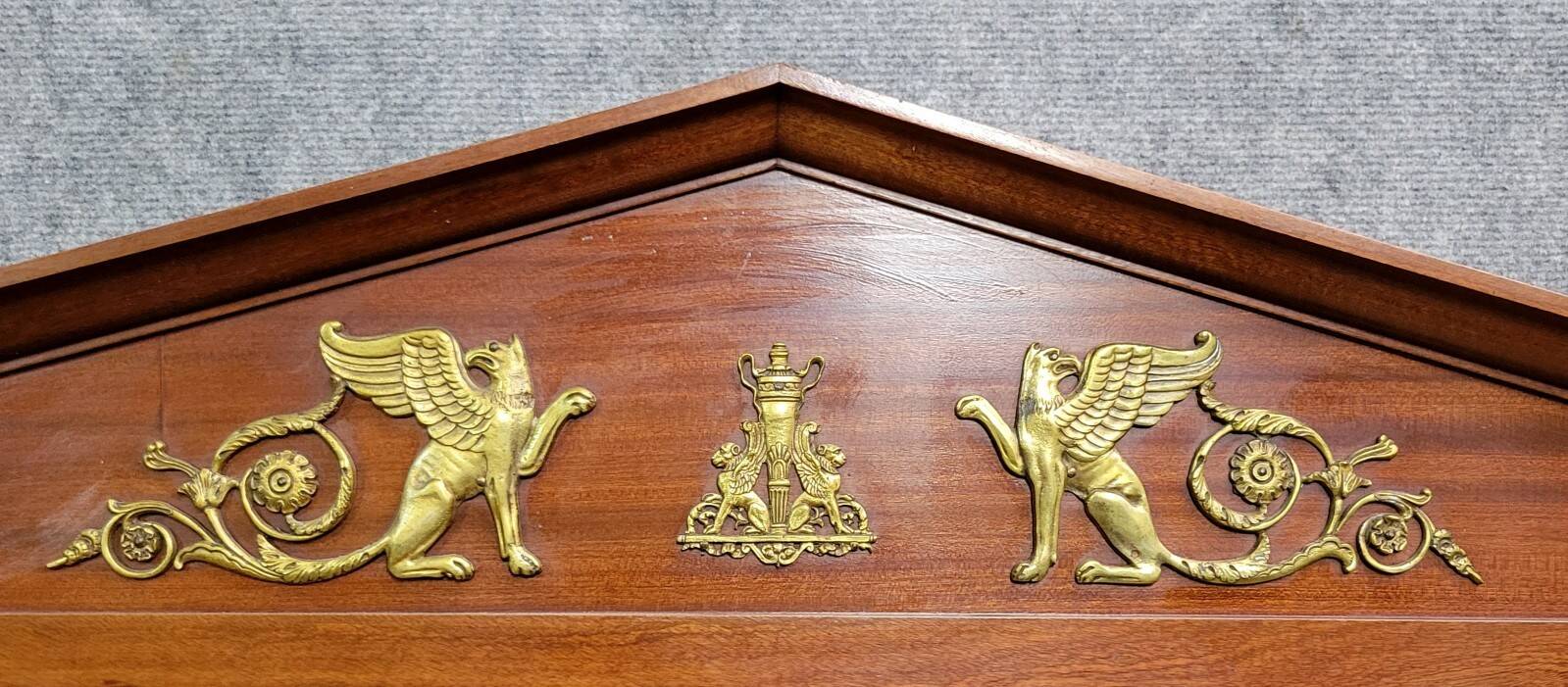 Large Empire mirror, return from Egypt, in mahogany, circa 1880 / h186cm