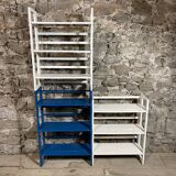 Set of three vintage folding shelves