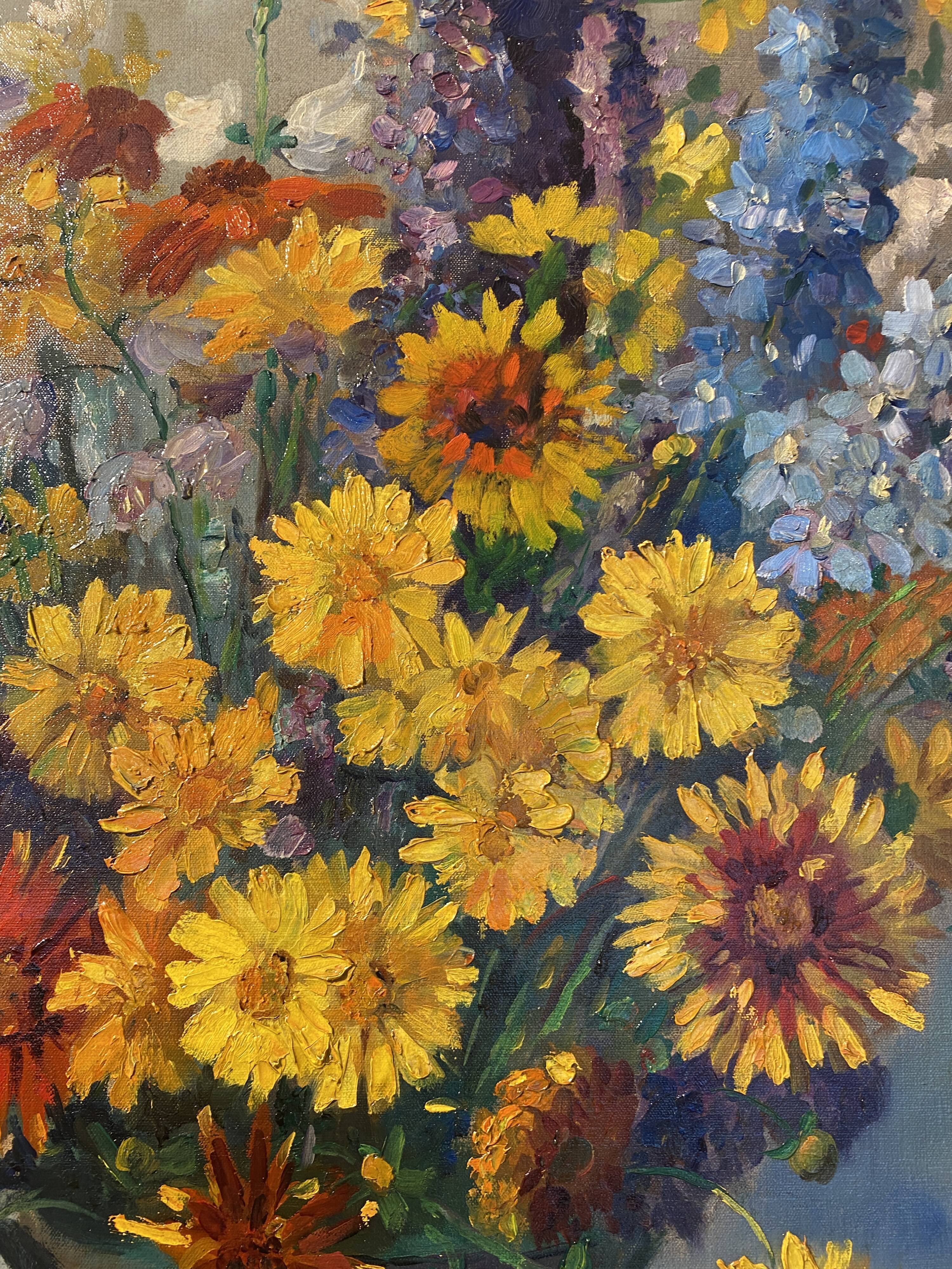 Tableau bouquet de fleurs par raymond charlot