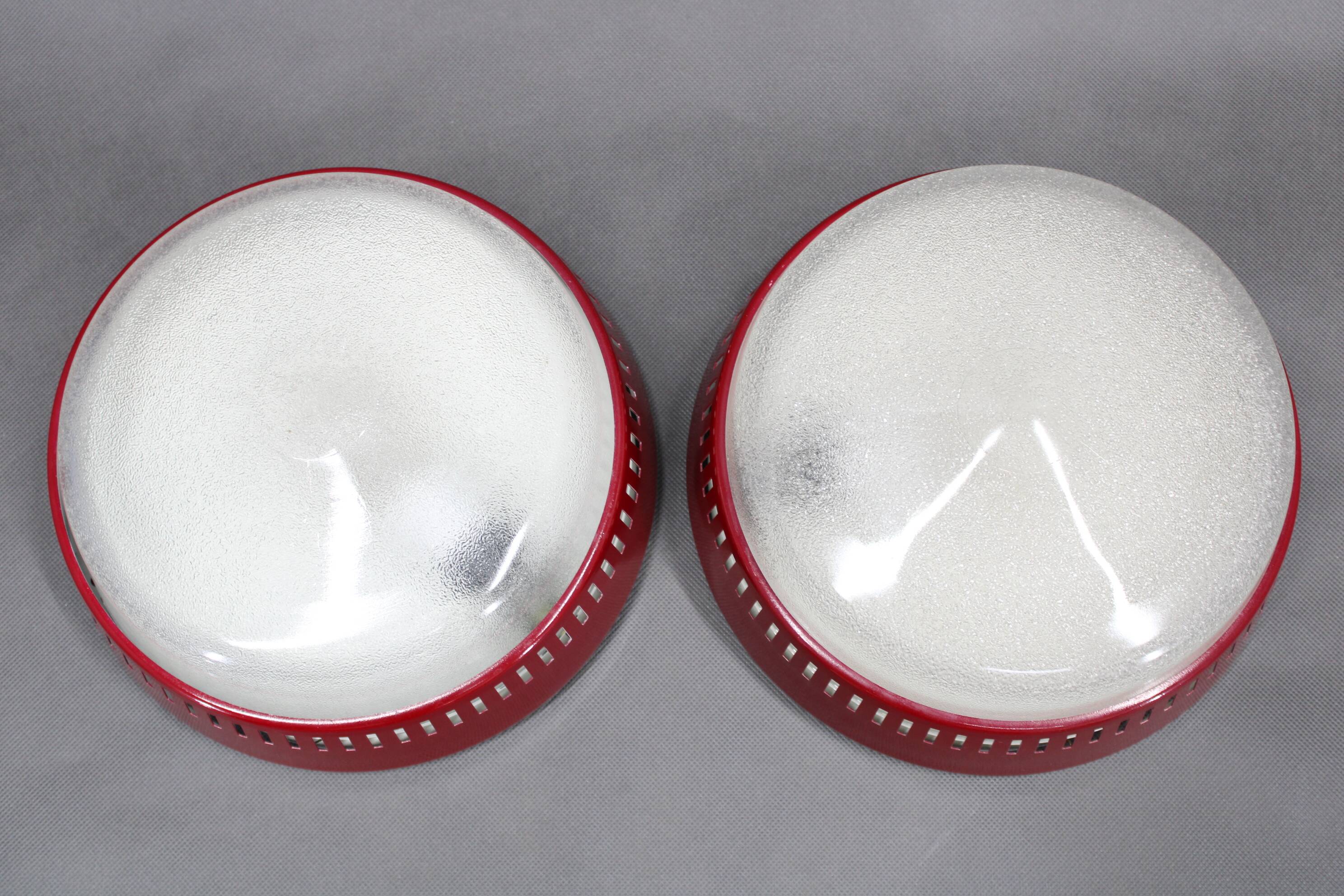 1970s Pair of Ceiling or Wall Light, Czechoslovakia