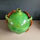 Green glazed terracotta oil jar