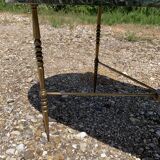 Oval coffee table in veined green marble