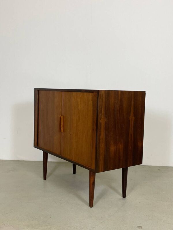 Armoire danoise à porte tambour par Kai Kristiansen en palissandre 1960