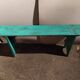Green patinated farm tree wooden bench
