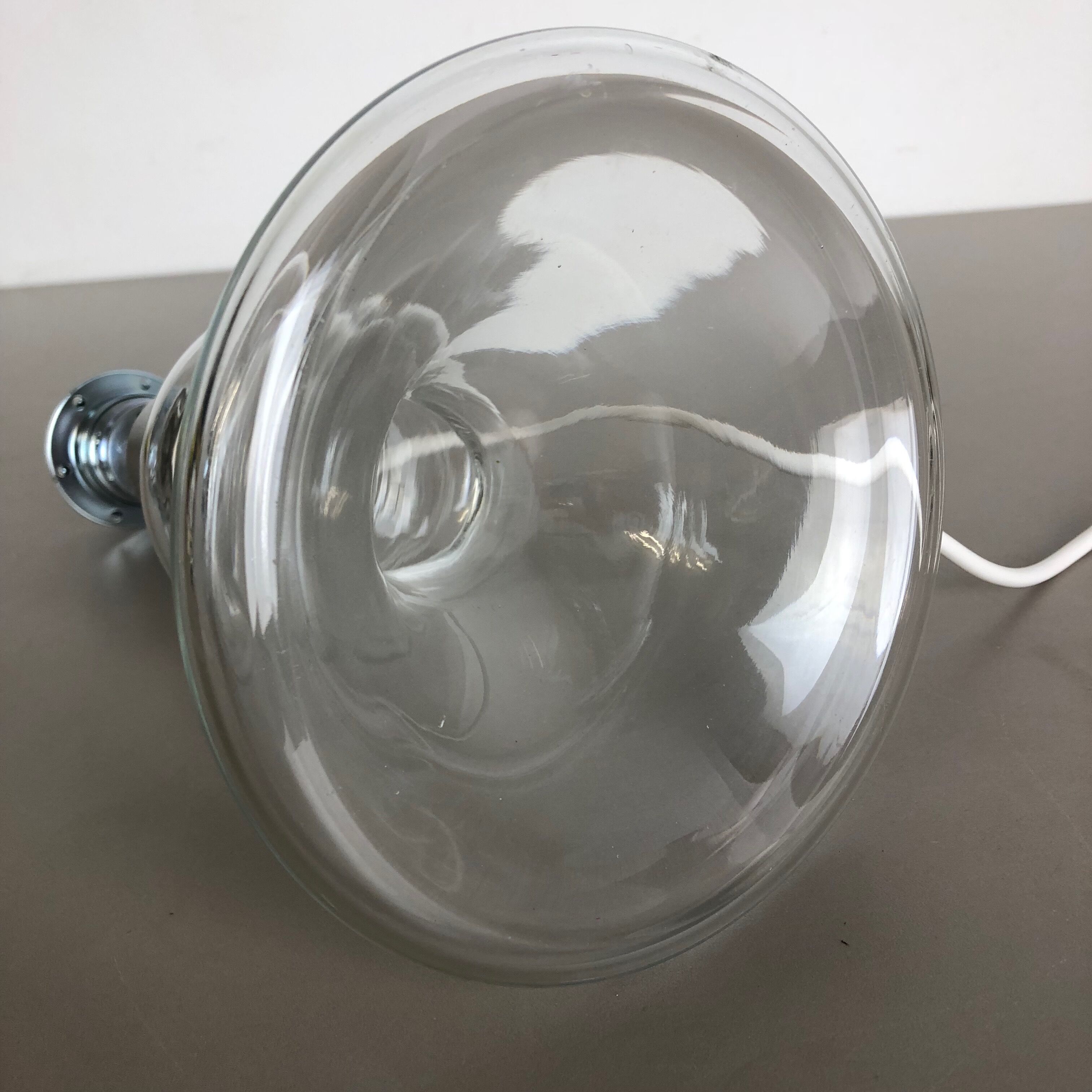 danish modern clear glass Table Light base by HOLMEGAARD, Denmark 1970s